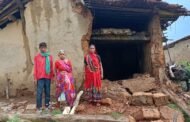 हेमतपुर गांव में भारी बारिश के कारण गिरा मकान,बाल बाल बचे लोग