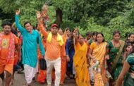 पीटीपीएस न्यू मार्केट शिवालय से बाजे गाजे के साथ निकाली गई कांवड़ यात्रा