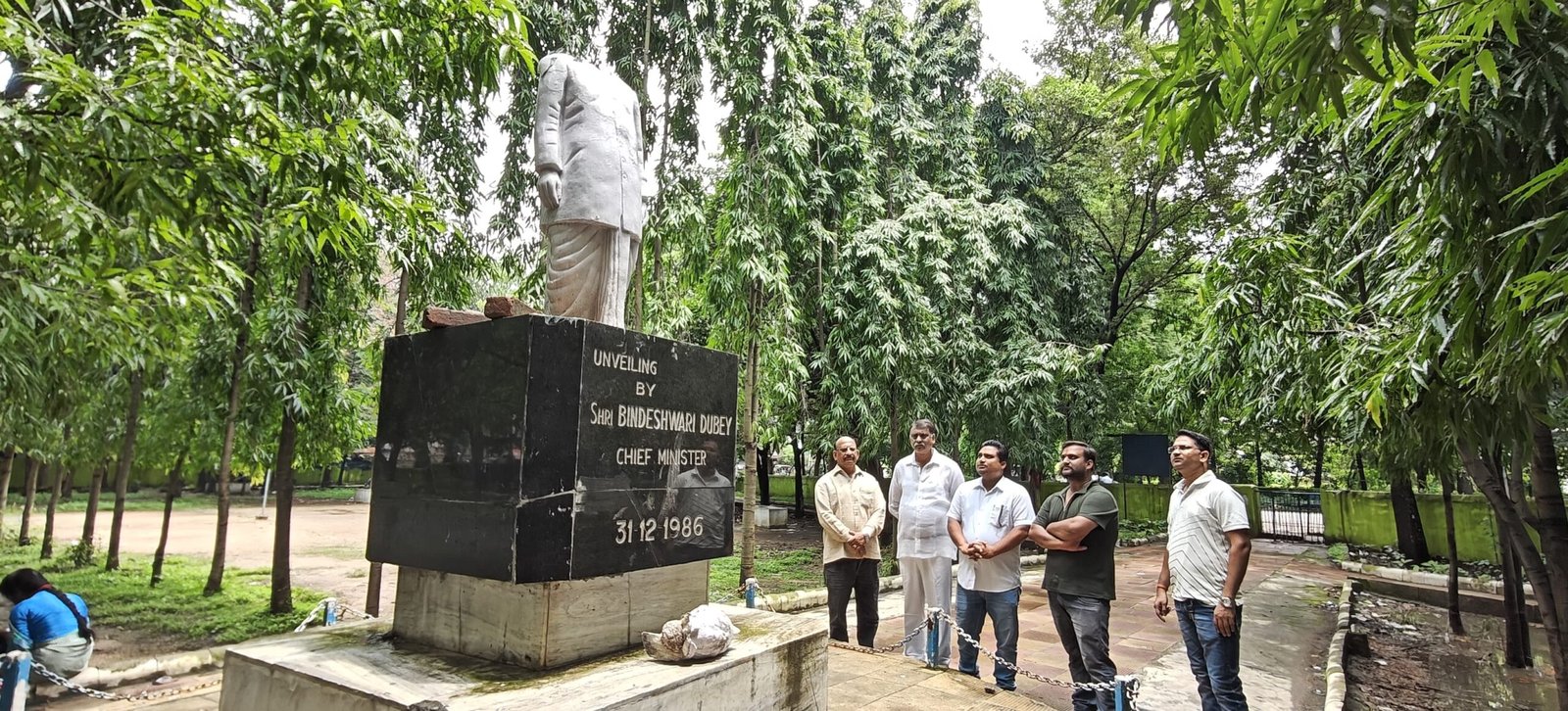 हजारीबाग में पूर्व मुख्यमंत्री केबी सहाय की प्रतिमा खंडित