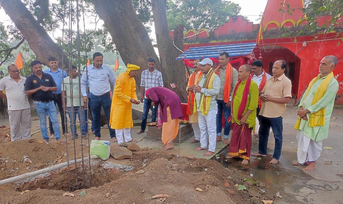 मां पंच बहिनी मंदिर परिसर में सूर्य मंदिर निर्माण कार्य का शुभारंभ
