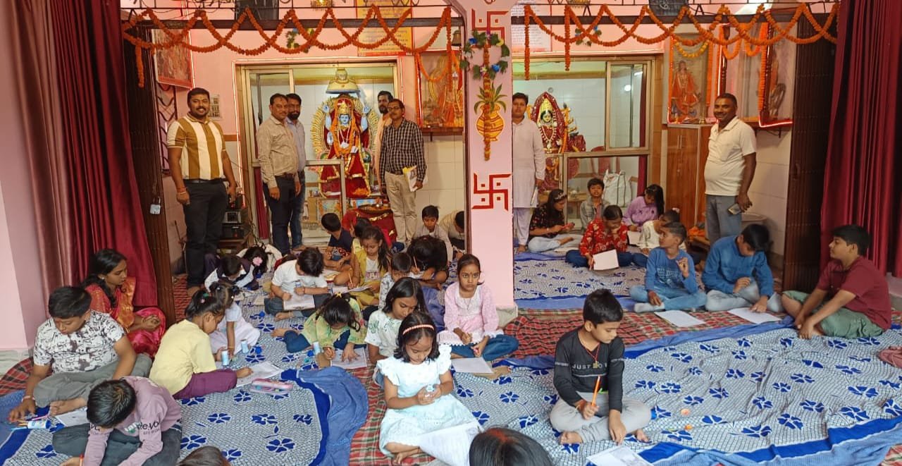 चित्रगुप्त मंदिर बिजुलिया में दो दिवसीय पूजन कलश विसर्जन के साथ संपन्न