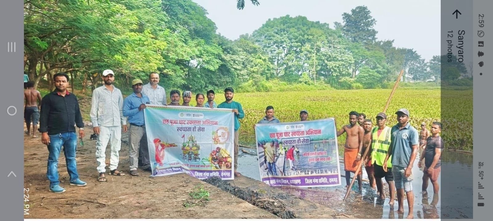 छठ महापर्व को लेकर नगर परिषद के सफाई मित्रों ने किया जोड़ा तालाब की सफाई