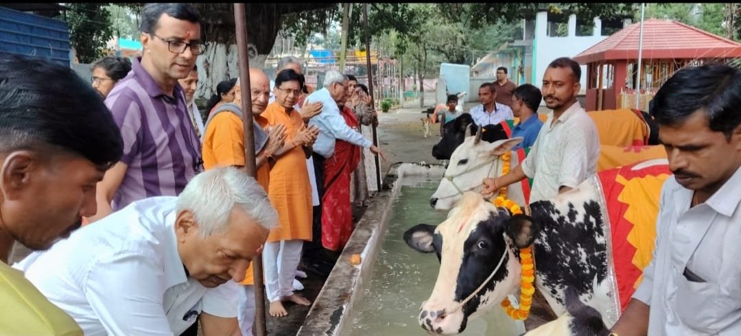 रामगढ़ गौशाला में धूमधाम से की गई गौ माता की पूजा, गोपाष्टमी महोत्सव स्थगित