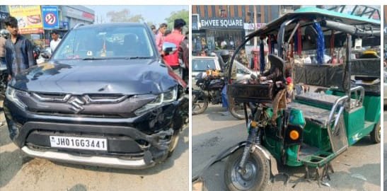 रामगढ़ के दामोदर पुल के निकट सड़क दुर्घटना,दो घायल