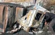रामगढ़ के चुटूपालू घाटी में ट्रेलर दुर्घटनाग्रस्त,लगी आग,टेंपो चालक घायल