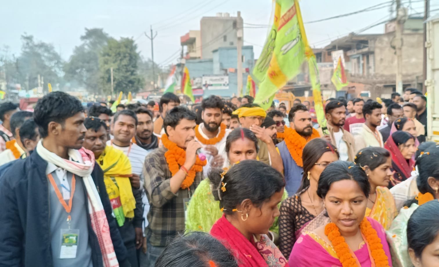राज्य के विद्यार्थियों के हक अधिकार की रक्षा हेतु छात्र अधिकार पदयात्रा रामगढ़ पहुँचा,भव्य स्वागत किया गया