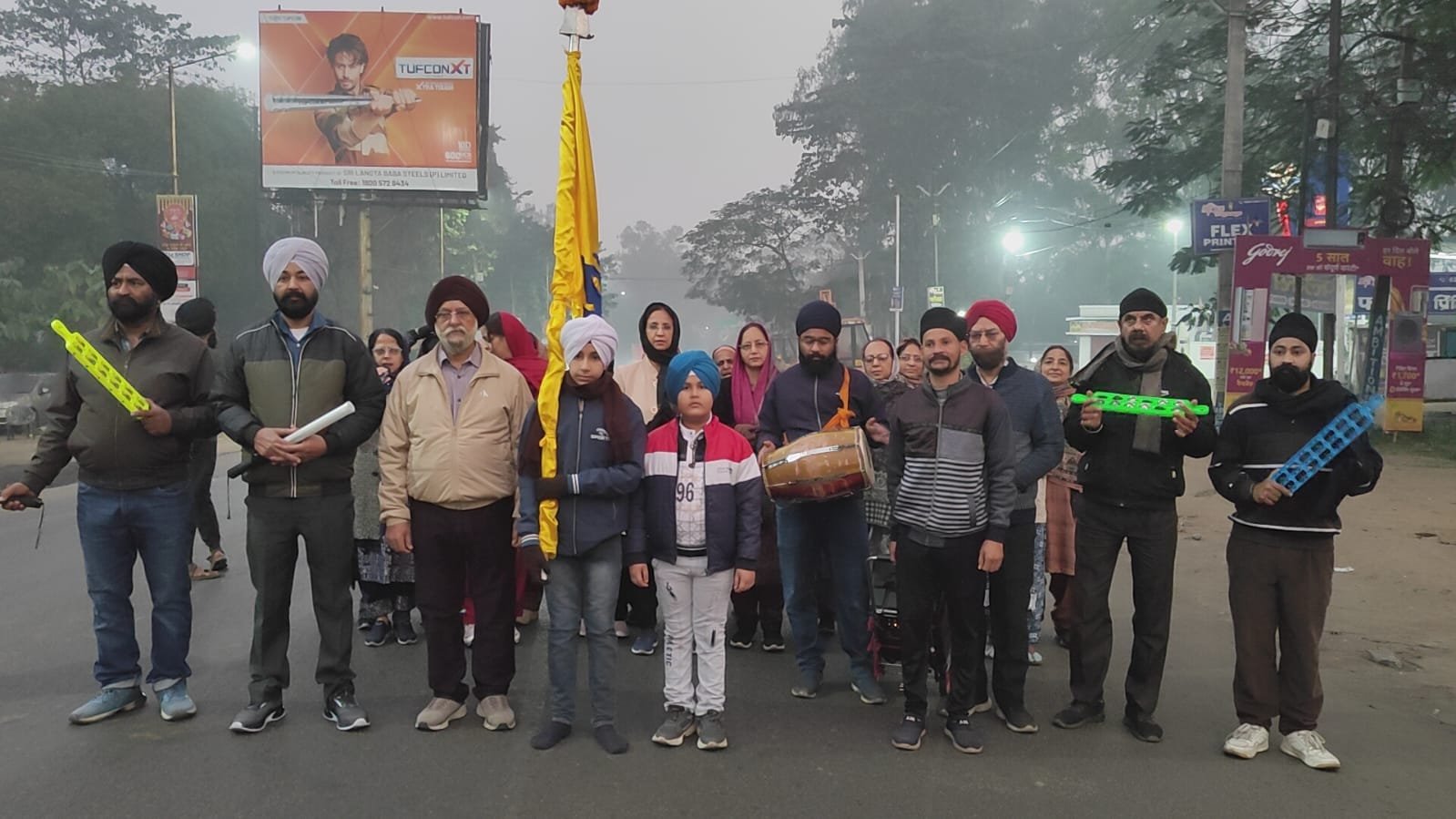 साहिब श्री गुरु गोविंद सिंह जी के प्रकाश उत्सव को लेकर तीसरे दिन निकाली गई प्रभात फेरी