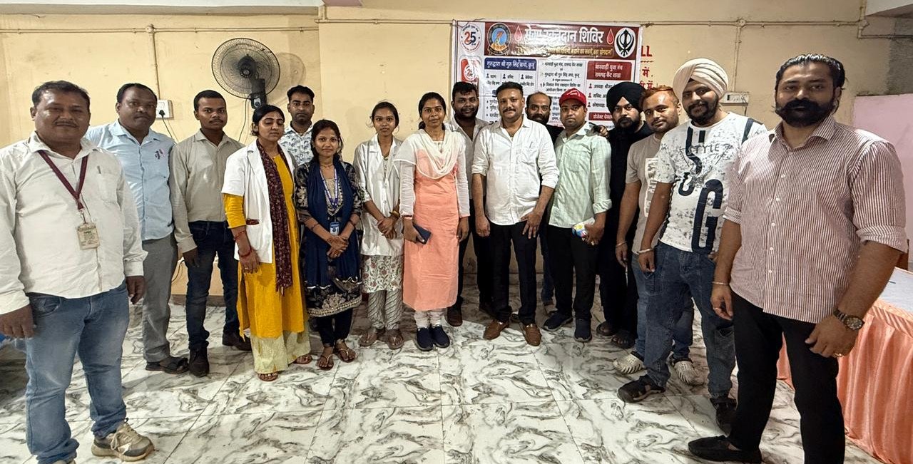 मारवाड़ी युवा मंच एवं गुरुद्वारा समिति द्वारा आयोजित रक्तदान शिविर में 38 यूनिट रक्त संग्रहित