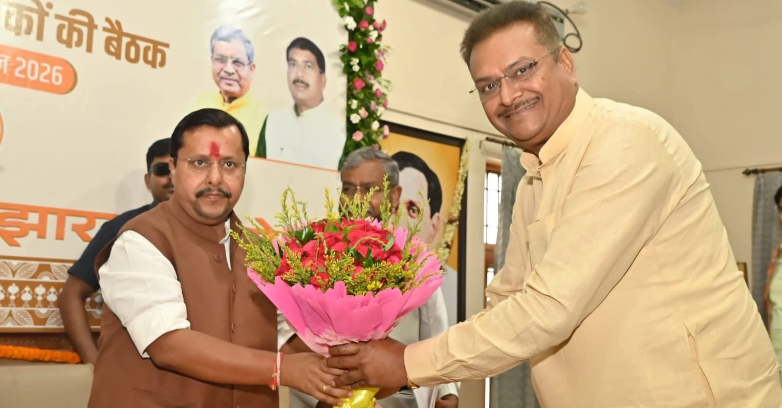 राष्ट्रीय अध्यक्ष नितिन नवीन का राँची में सांसद मनीष जायसवाल ने किया स्वागत