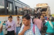 गोला एनएच पर भीषण टक्कर, बस और ट्रक हादसे में कई घायल