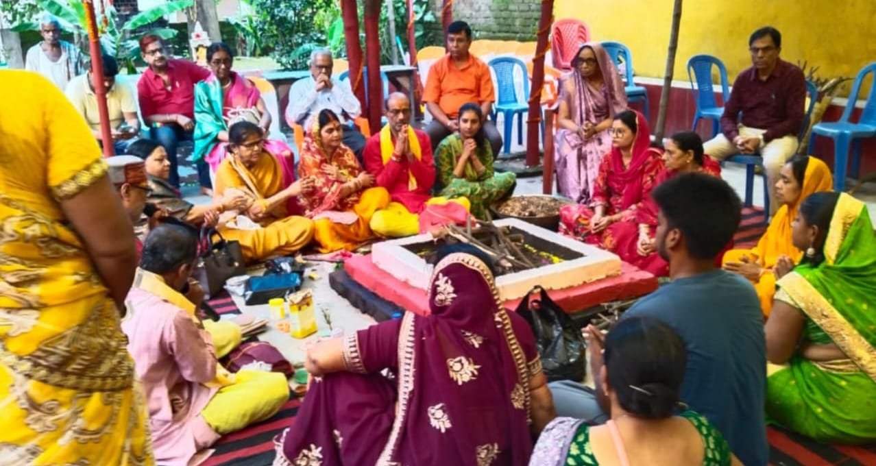 श्री सत्यनारायण पूजा के साथ श्रीमद्भागवत महापुराण ज्ञान यज्ञ की हुई पूर्णाहुति