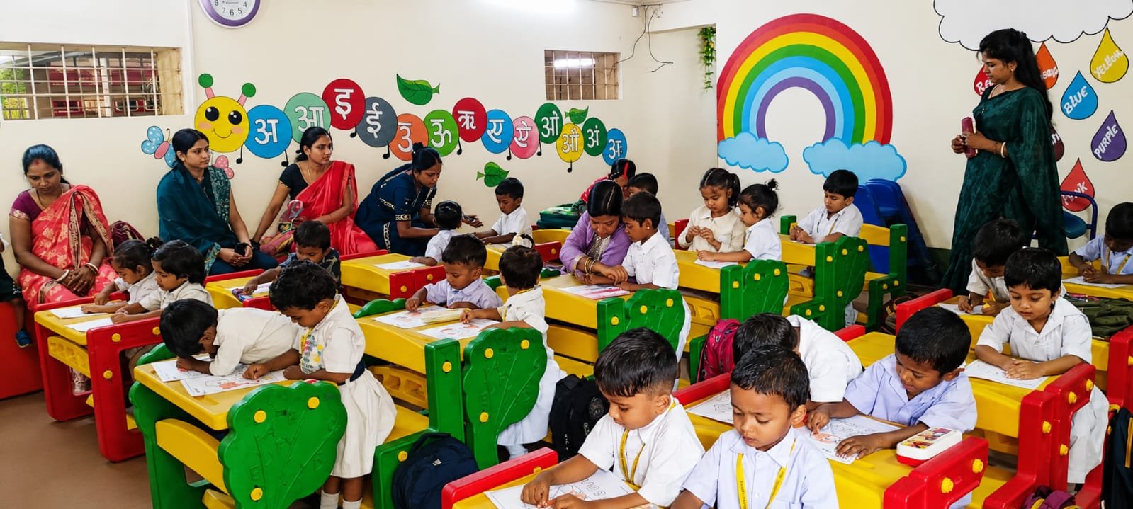 अभिभावकों ने किया विद्यालय का निरीक्षण, पंचपदी शिक्षण पद्धति की सराहना
