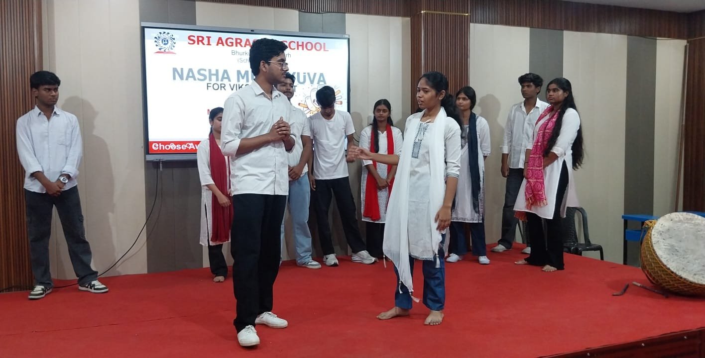 श्री अग्रसेन स्कूल भुरकुंडा में नशा मुक्त युवा फॉर विकसित भारत कार्यक्रम का आयोजन